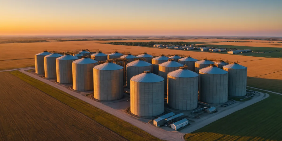 Grain storage facility and transport infrastructure